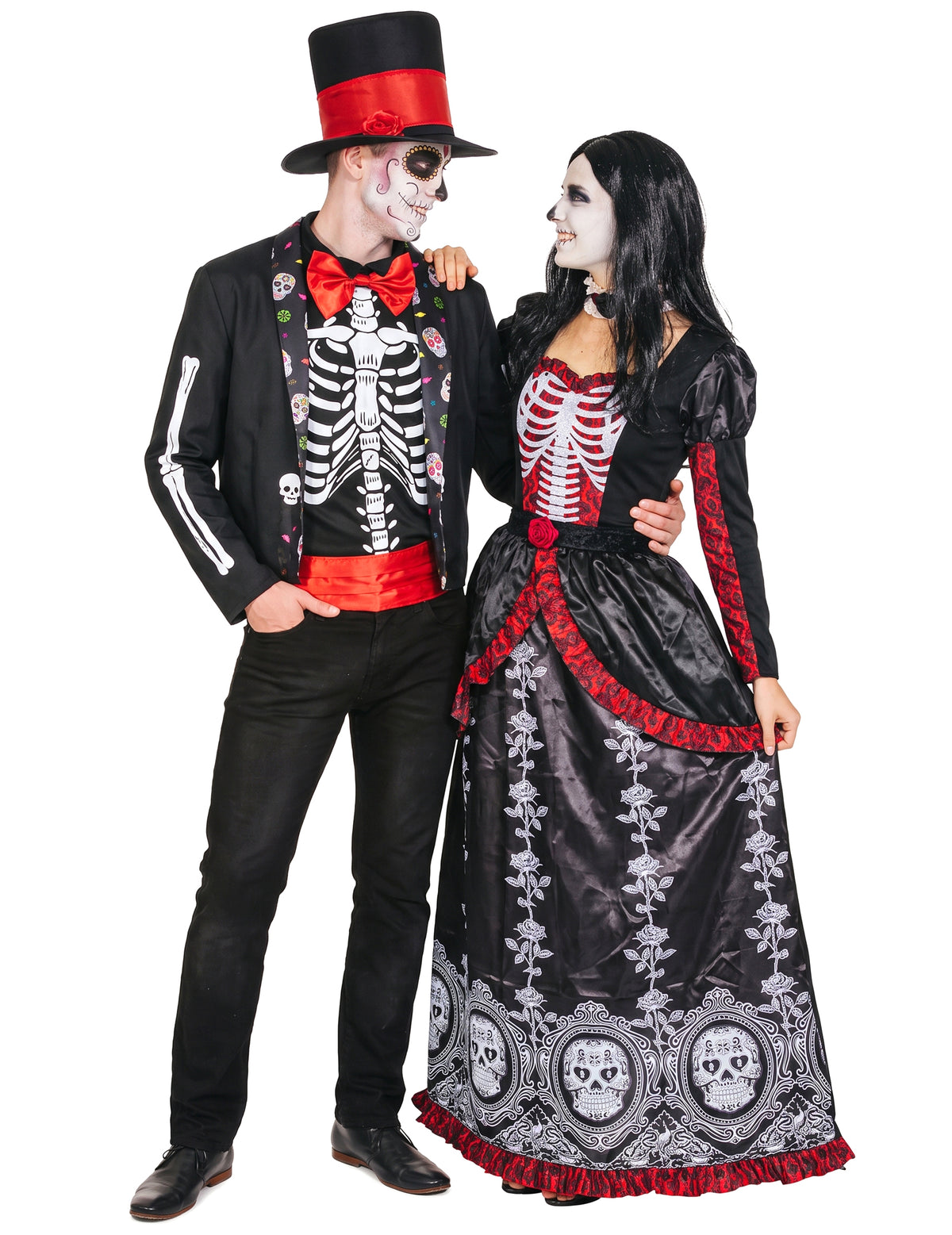 Disfraz de pareja mexicana Día de los Muertos para adulto