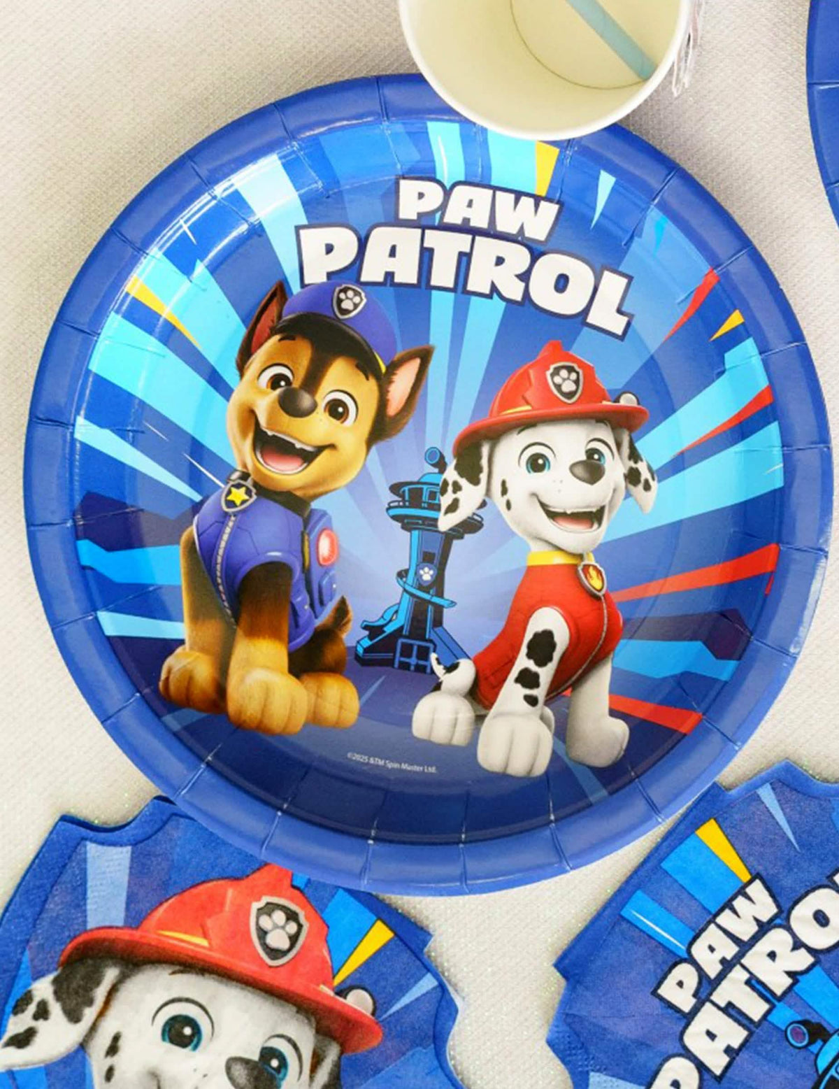 8 Platos azules de cartón Patrulla Canina™ 23 cm