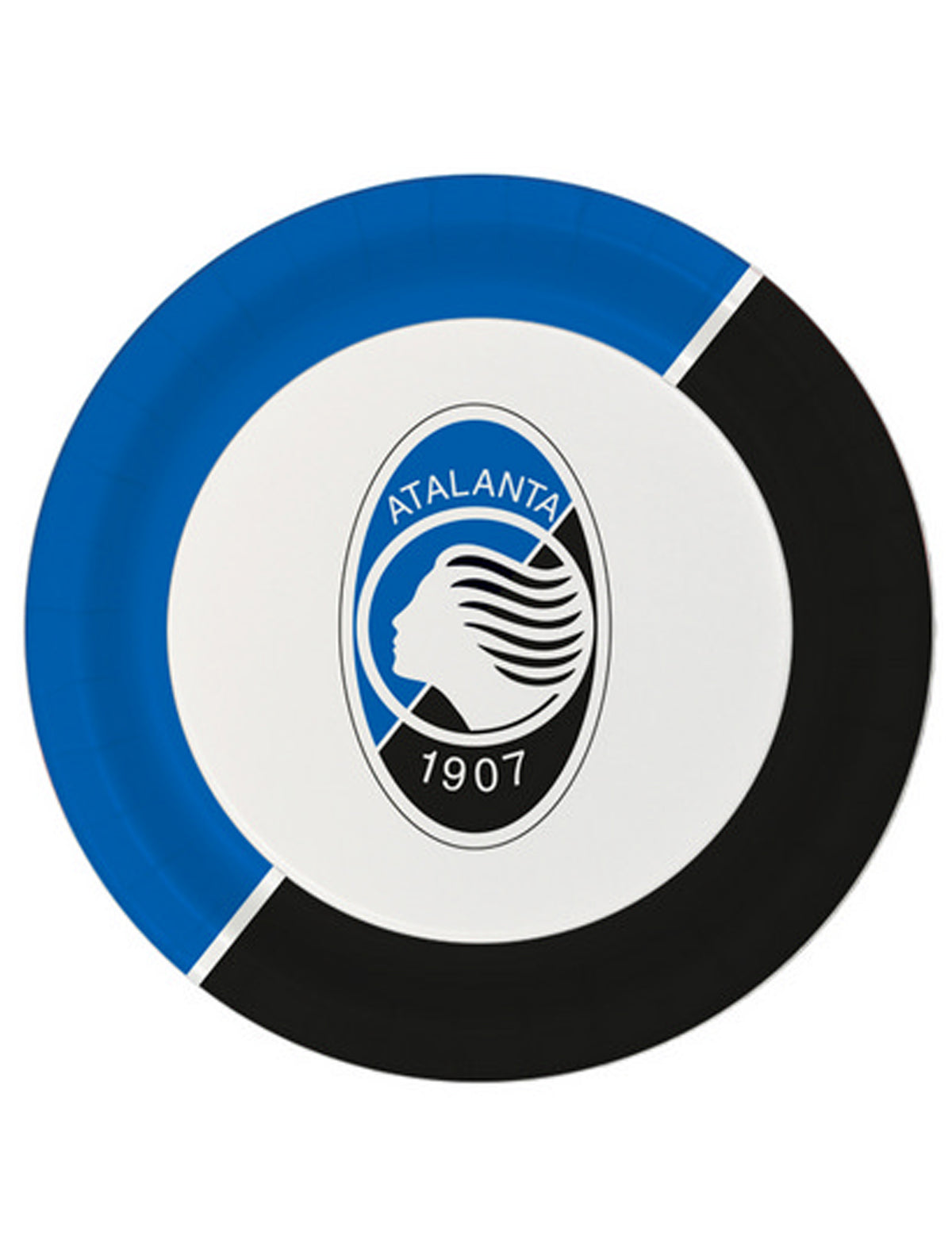 8 Platos de Cartón Atalanta™ azules y blancos 23 cm para cumpleaños