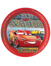 Assiettes en carton Cars 3 pour enfant rouges avec Flash McQueen