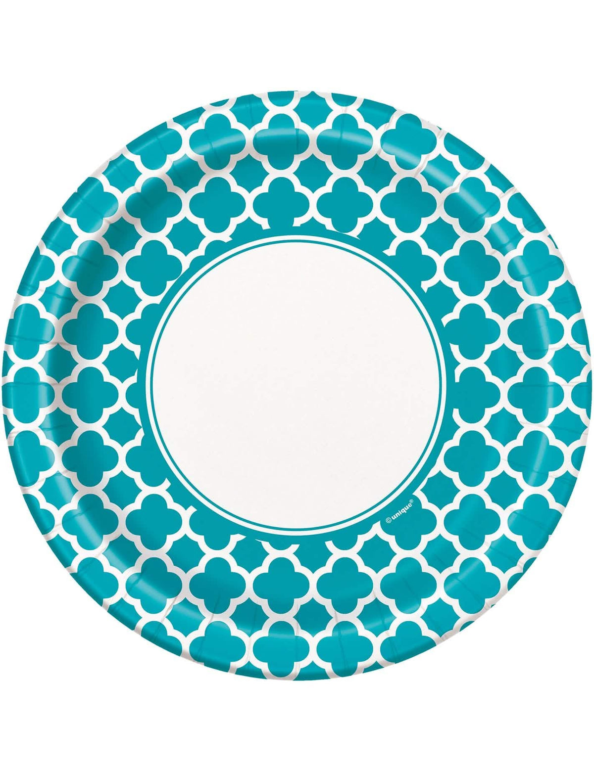 8 platos de cartón Grafik turquesa 22 cm