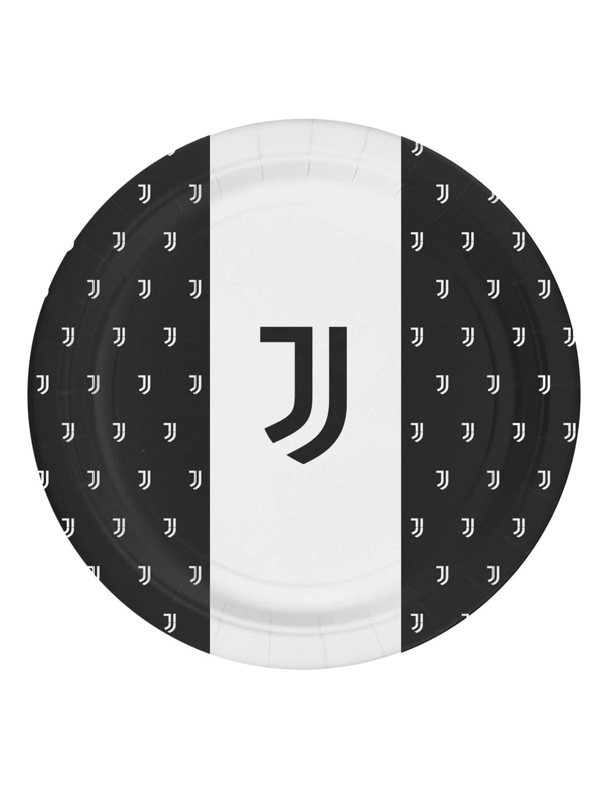 Assiettes en carton Juventus pour anniversaire noir et blanc