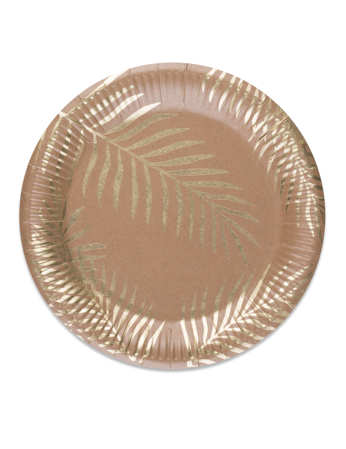 Assiettes en carton Palmier doré pour fête kraft