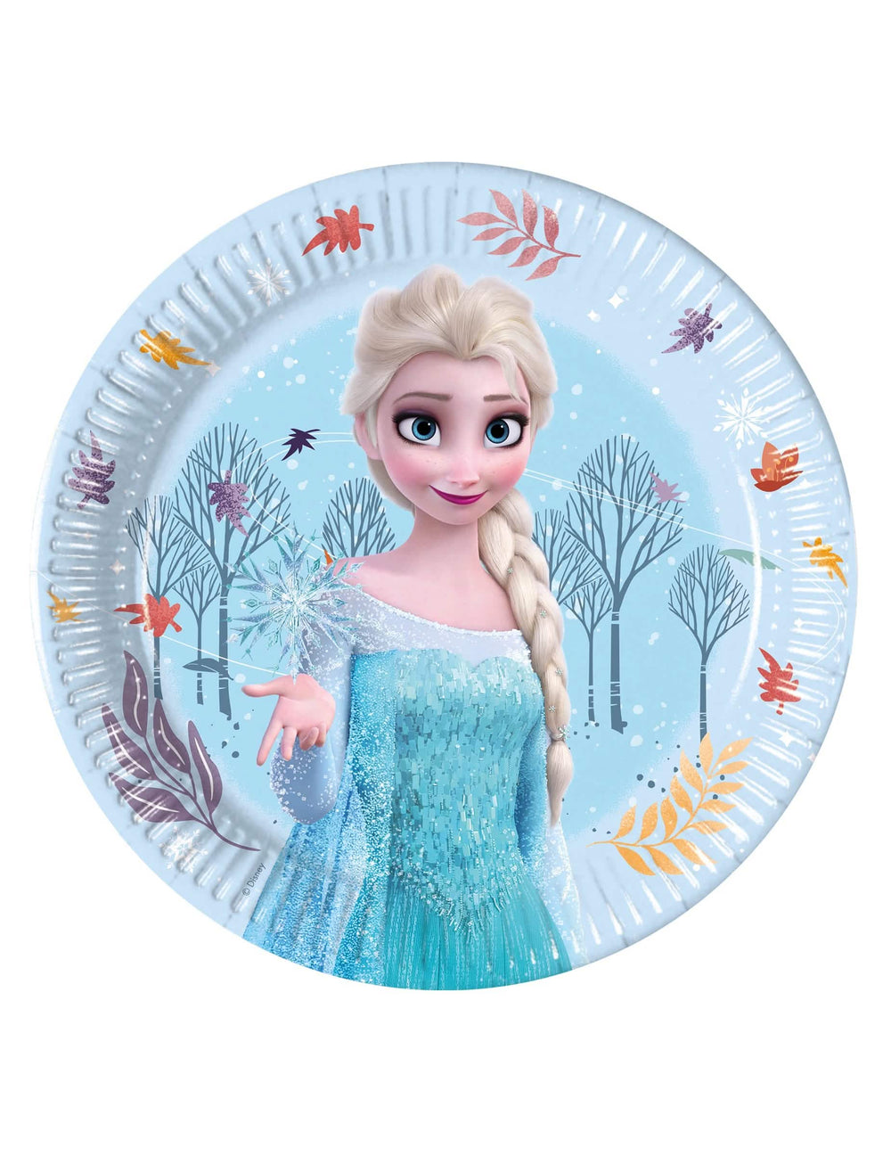 platos de cartón Frozen Idyllic Wonder para niño azul claro con Elsa