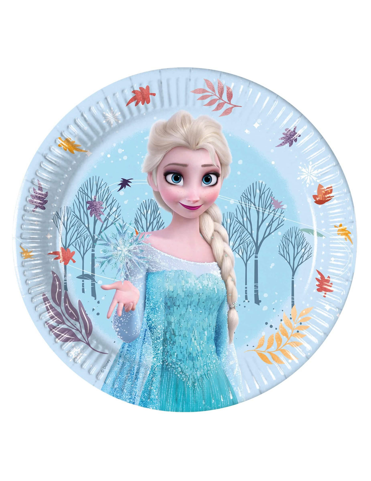 platos de cartón Frozen Idyllic Wonder para niño azul claro con Elsa