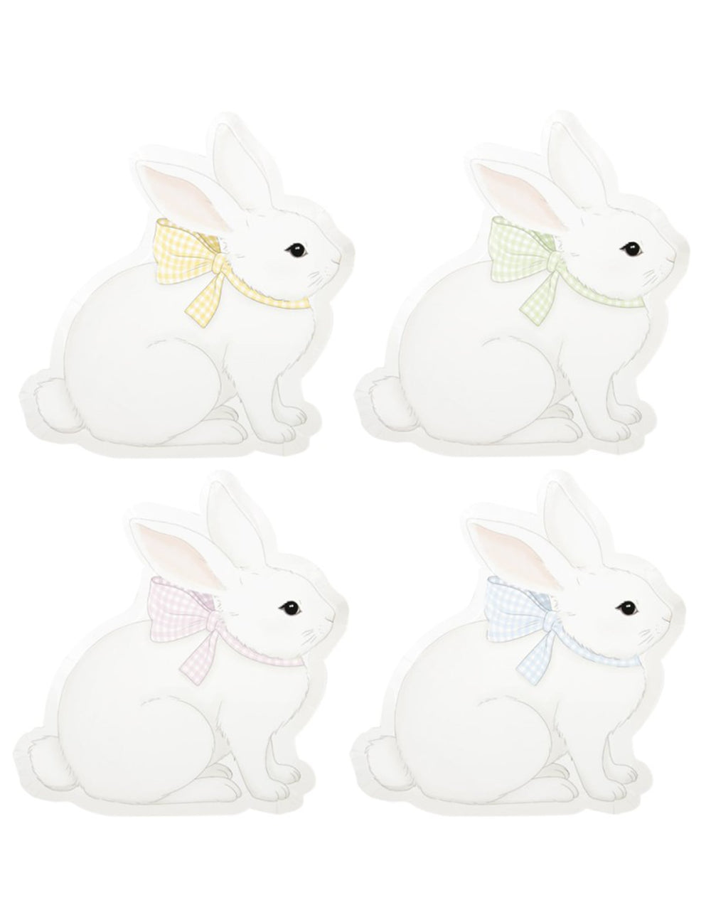 Assiettes en carton Mon Lapin pour fête multicolores pastel