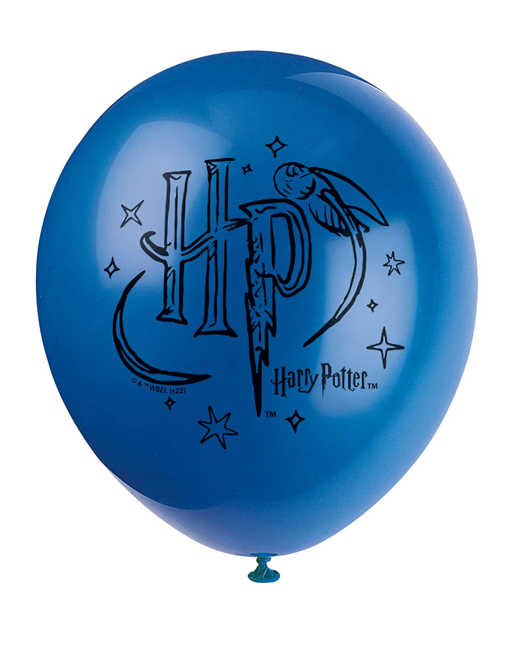 Primer plano del globo azul de los globos de látex Harry Potter