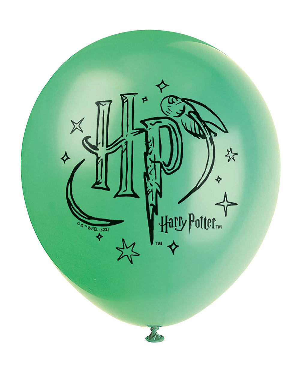 Primer plano del globo verde de los globos de látex Harry Potter