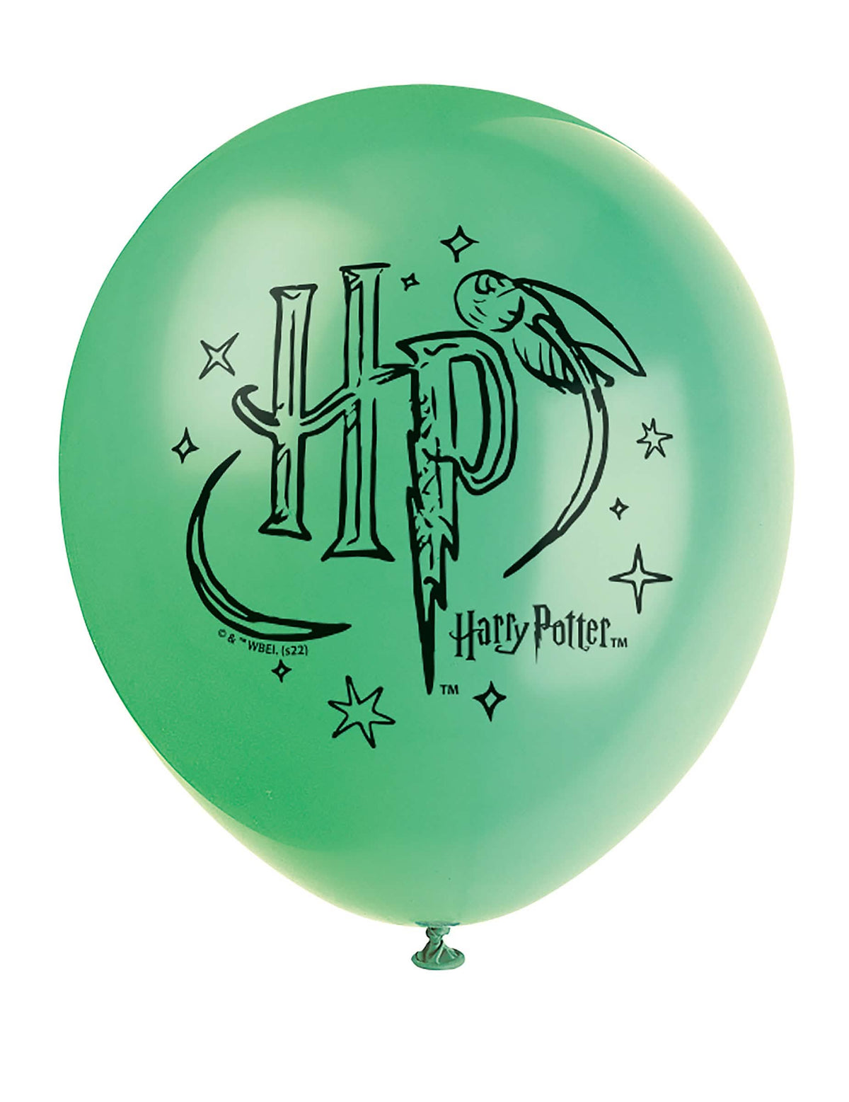Primer plano del globo verde de los globos de látex Harry Potter
