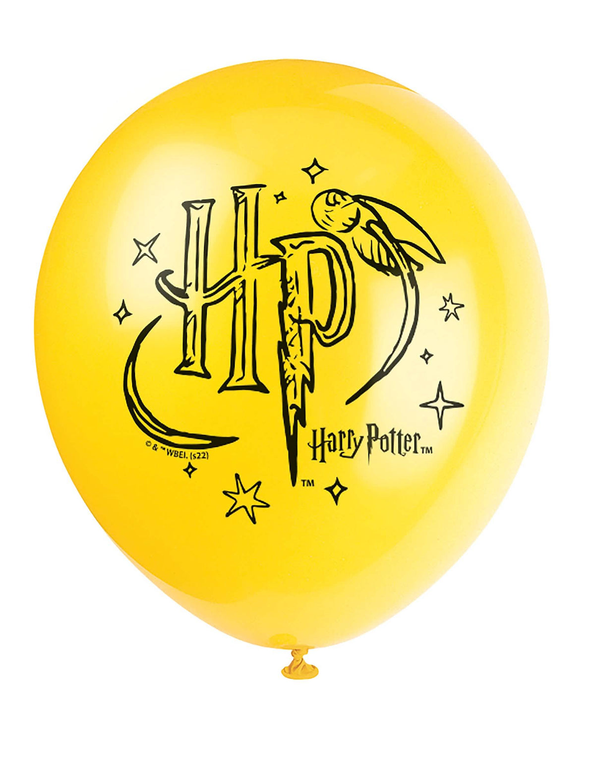 Primer plano del globo amarillo de los globos de látex Harry Potter