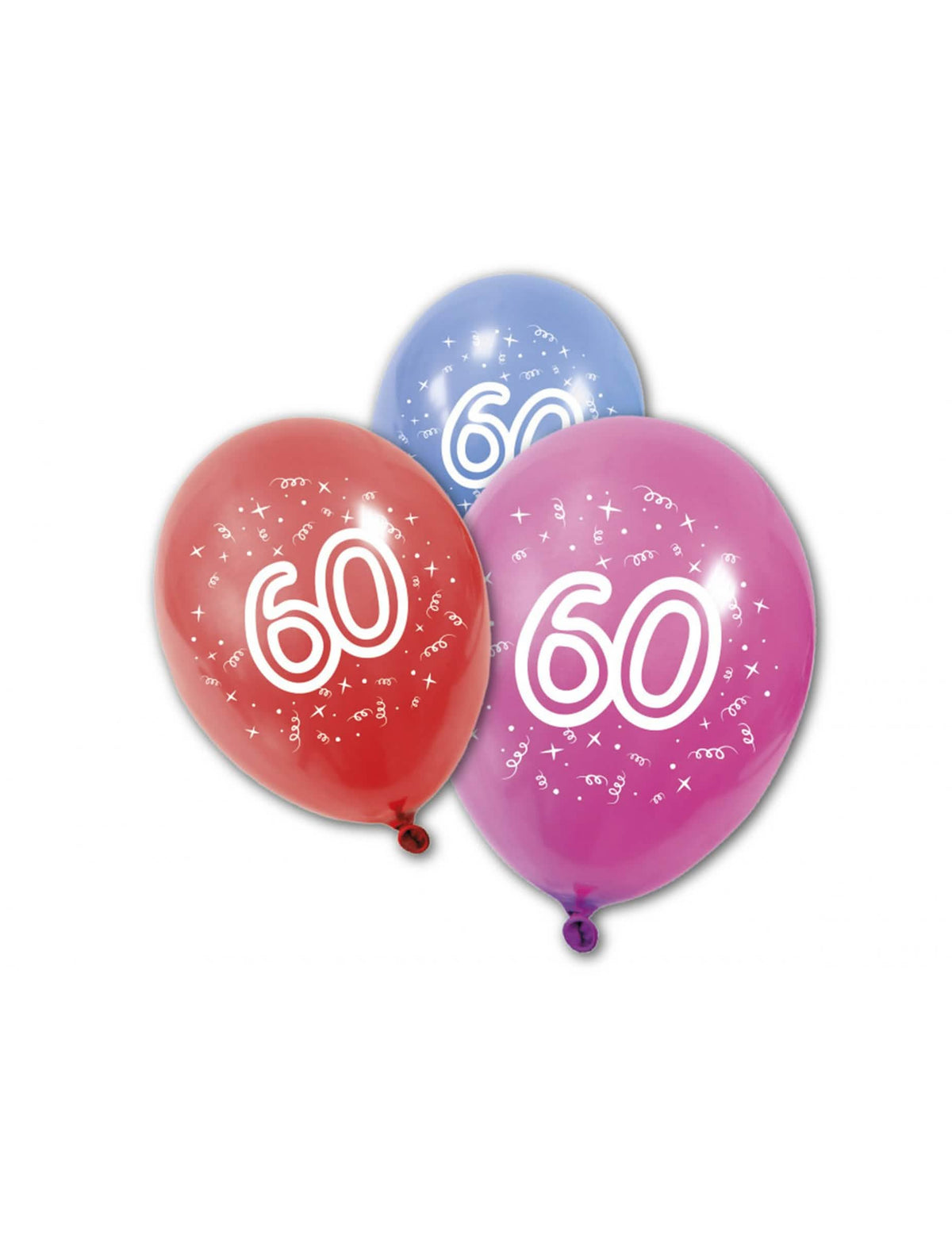 globos de látex cumpleaños 60 años multicolores