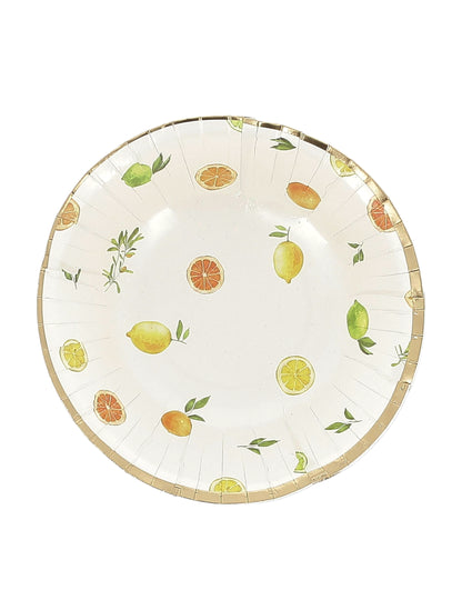 8 cuencos Fizz cítricos de cartón crema, naranja, amarillo y oro 13,5cm decoración frutal