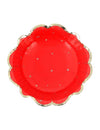 8 cuencos Navidad atemporal rojo y dorado 13,5 cm