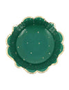 8 cuencos Navidad atemporal verde inglés y dorado 13,5 cm