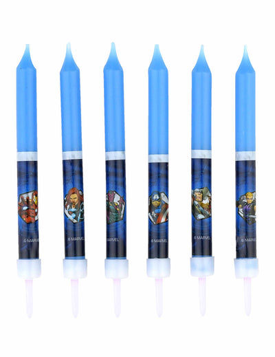 Bougie anniversaire Avengers pour enfant bleue
