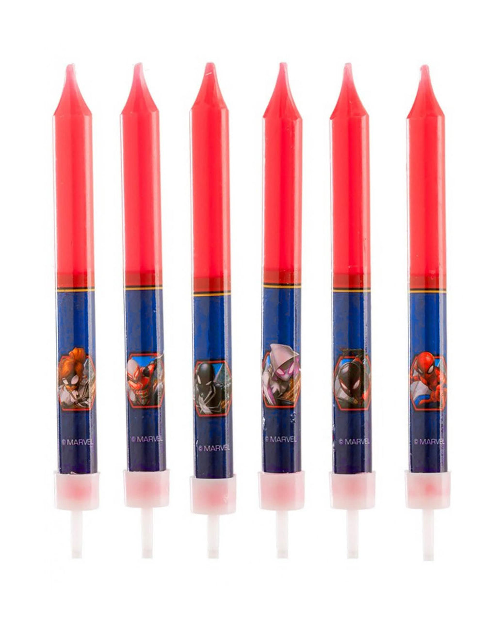 velas de cumpleaños Spiderman para niño rojas y azules