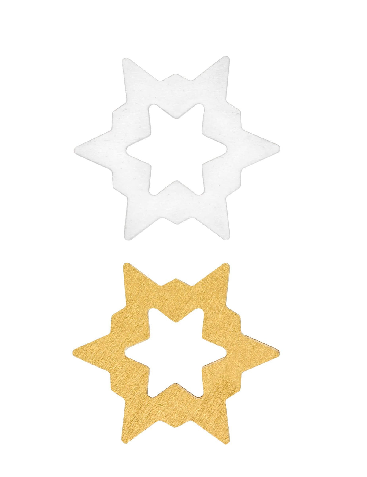 confetis de mesa de madera estrellas para navidad blancas y dorado
