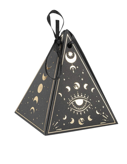 8 recipientes Cosmic Spirit de papel negro y dorado 8,5 x 6,7 cm