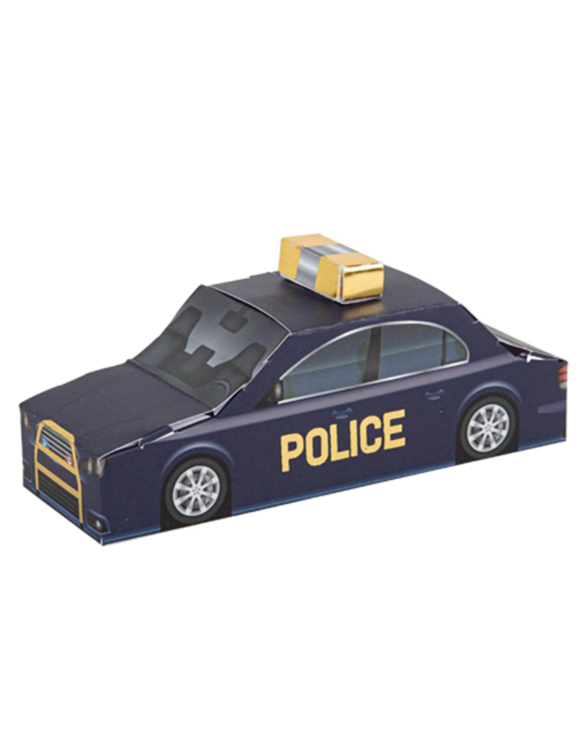Contenant voiture de police pour enfant bleu marine et jaune