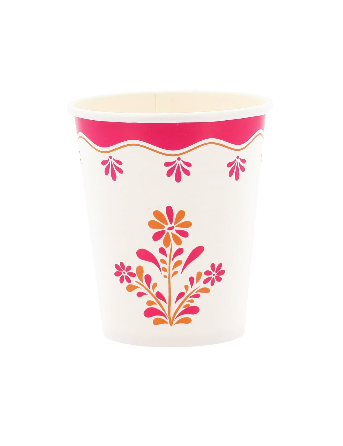 8 Vasos de Cartón Blanco, Naranja, Frambuesa y Limón