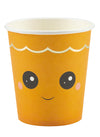 Gobelets en carton citrouille sweety pour enfant orange avec visage mignon