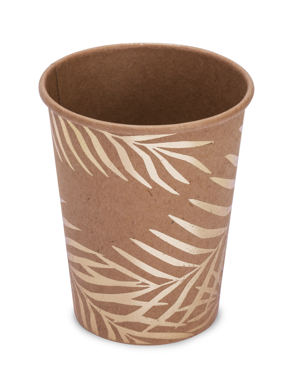 Vasos de cartón Palmera dorado para fiesta kraft y dorado