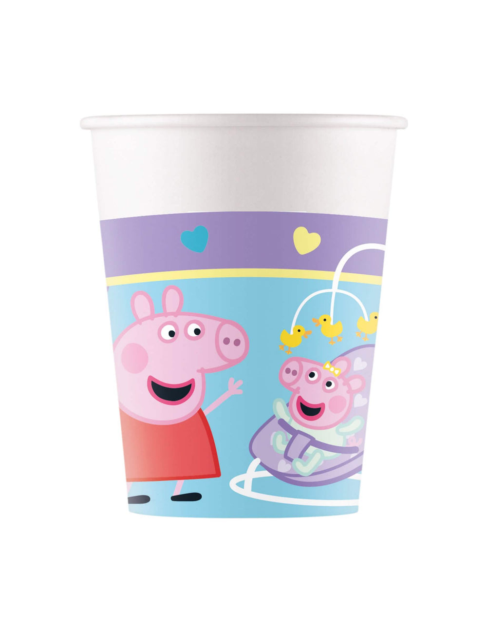 Gobelets en carton Peppa Pig pour enfant bleu et violet avec motifs illustrés