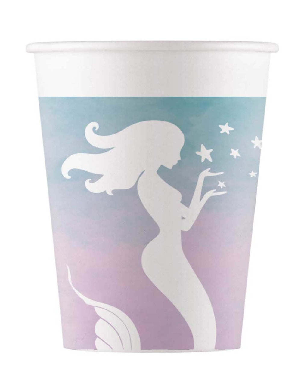 Vasos de cartón sirenas elegante para niño azul y rosa