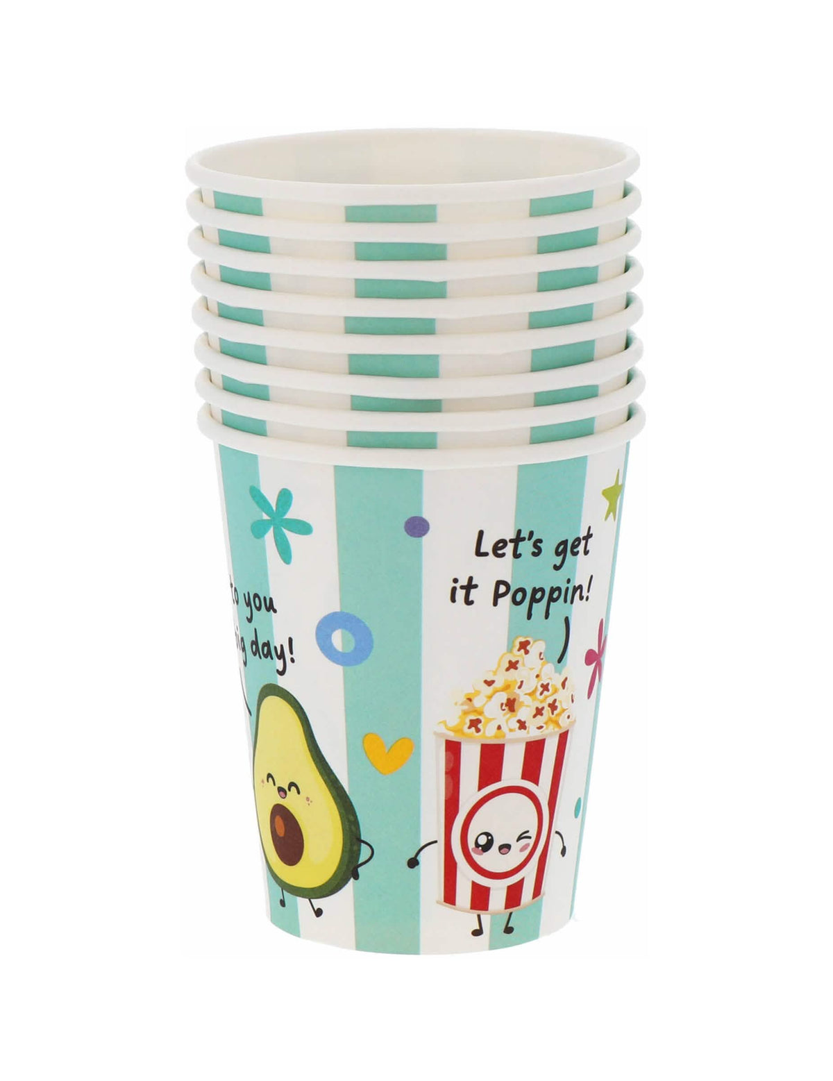 8 Vasos de cartón Kawaï Party 250 ml