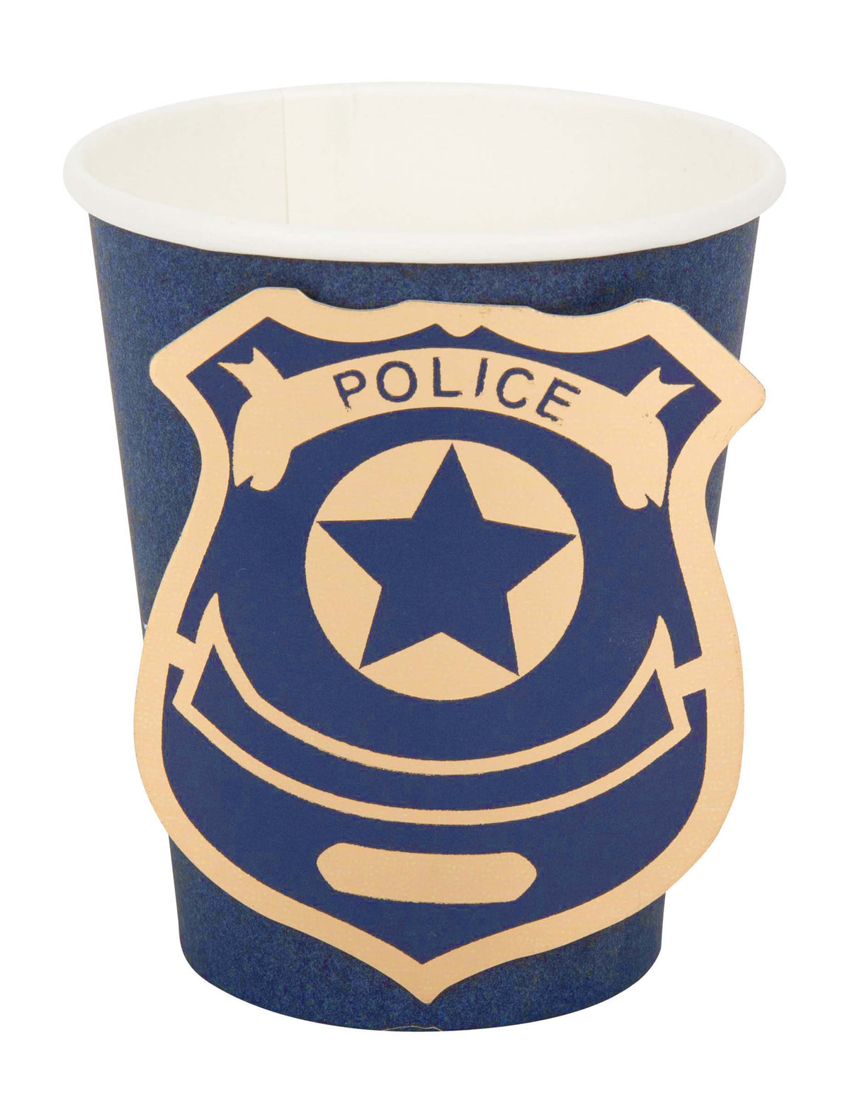 Gobelets en carton police marine et or