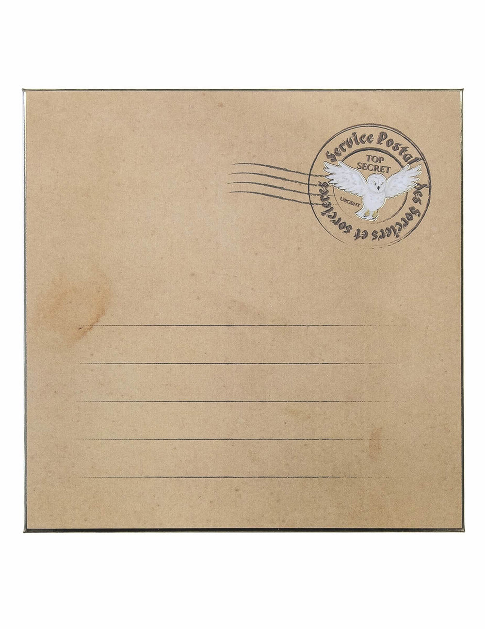 Détail du sceau postal avec hibou des invitations avec enveloppes apprenti sorcier