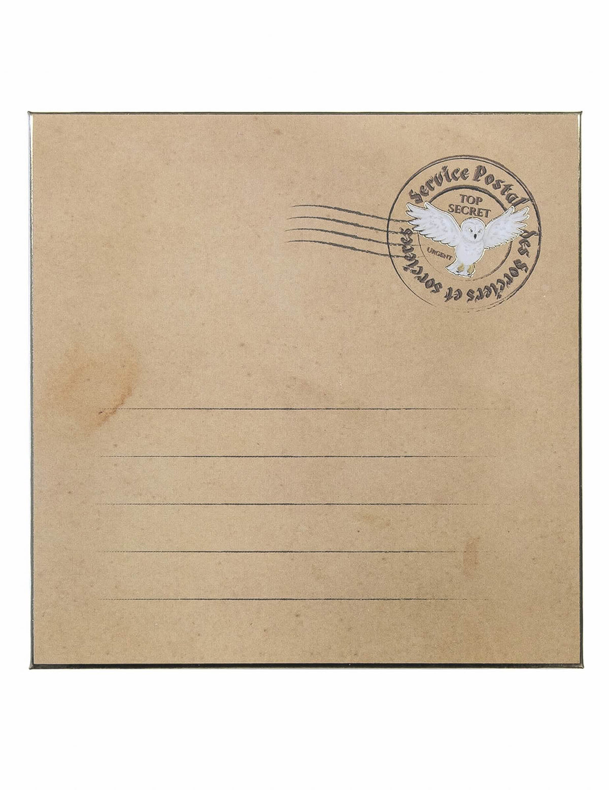 Détail du sceau postal avec hibou des invitations avec enveloppes apprenti sorcier