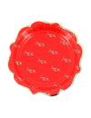 8 platos pequeños Feliz Navidad atemporal rojo y dorado 18 cm