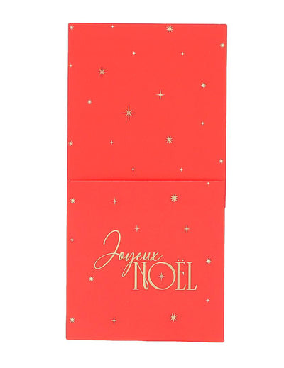 8 portacubiertos Feliz Navidad atemporal rojo y oro 10 x 20 cm