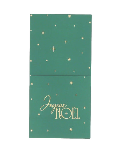 8 portacubiertos Feliz Navidad atemporal verde inglés y oro 10 x 20 cm