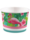 Pot à glace Flamingo Paradise multicolore en carton avec imprimé flamant rose et fleurs tropicales