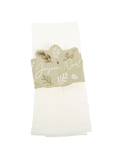 Ronds de serviette Noël botanique pour fête vert de gris Joyeux Noël