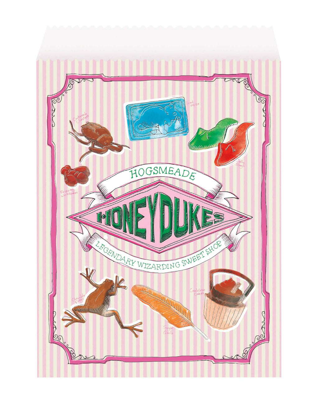 Sachets en papier Harry Potter pour enfant rose à rayures Honeydukes