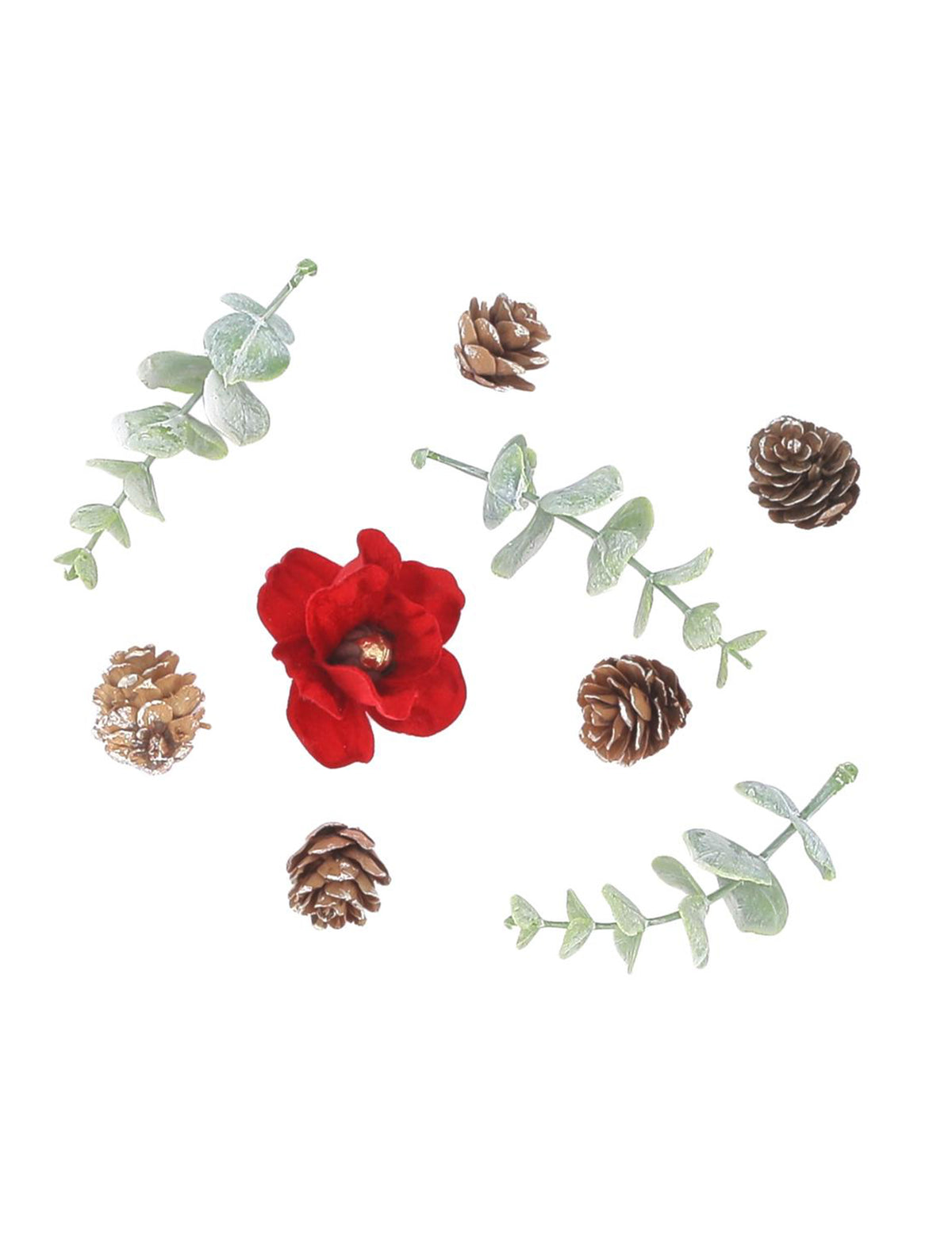 9 decoraciones Elegancia de terciopelo rojo y verde de 2 a 8,5 cm