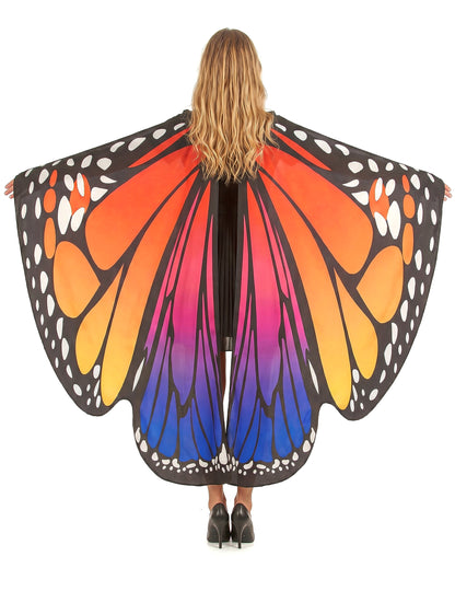 Alas de mariposa multicolores adultas