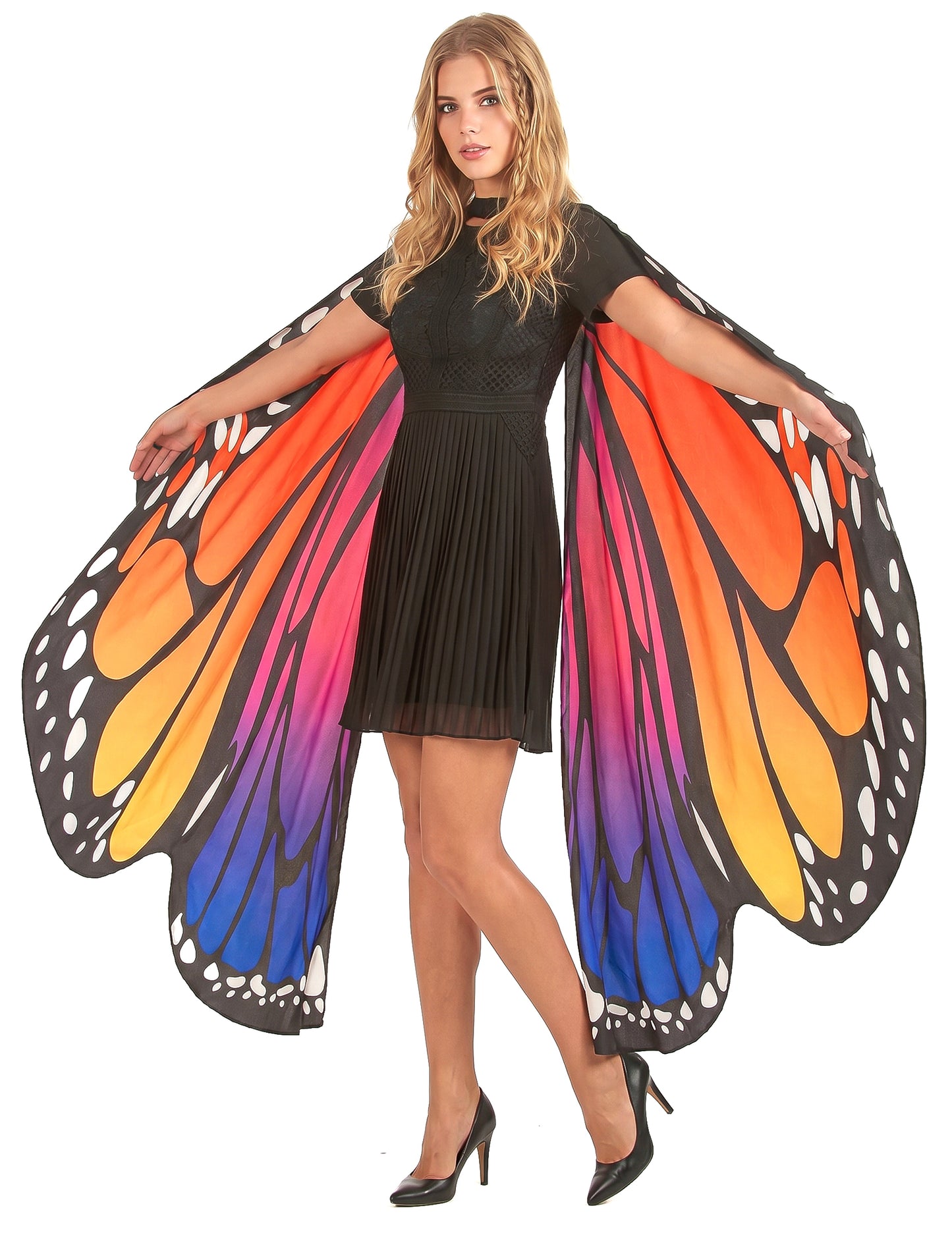 Alas de mariposa multicolores adultas
