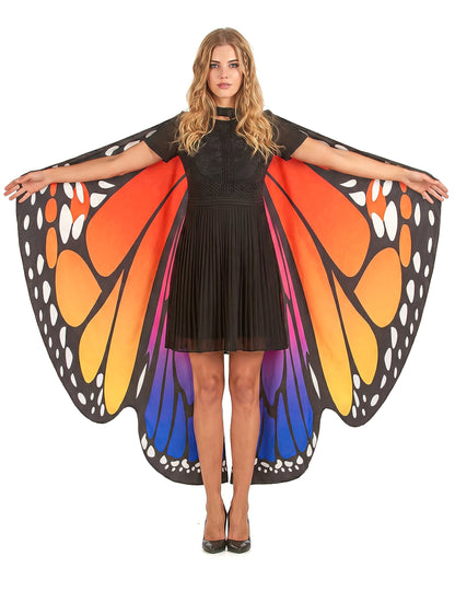 Alas de mariposa multicolores adultas
