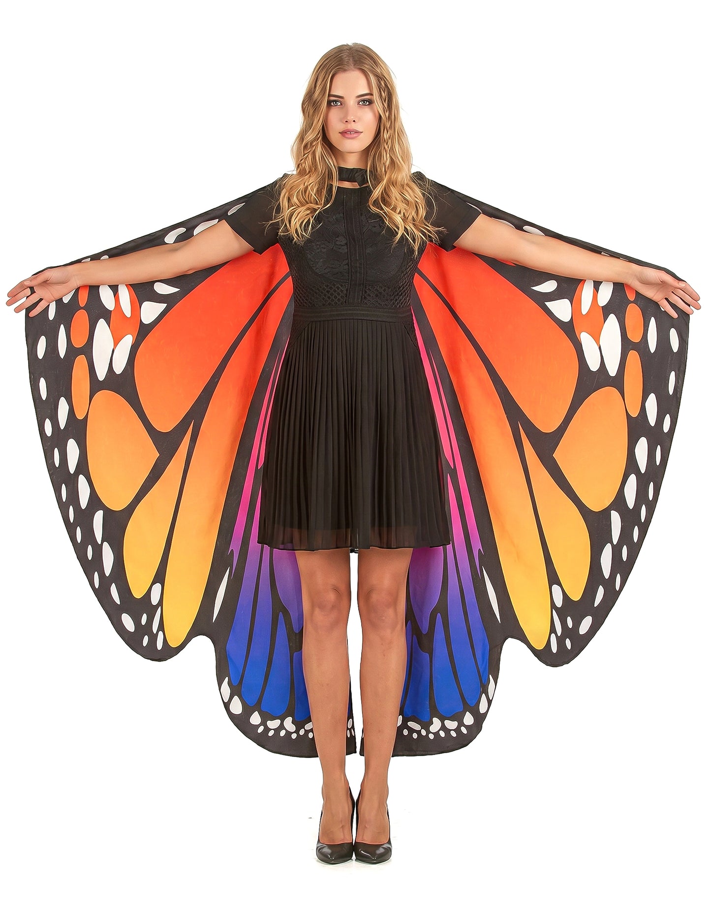 Alas de mariposa multicolores adultas