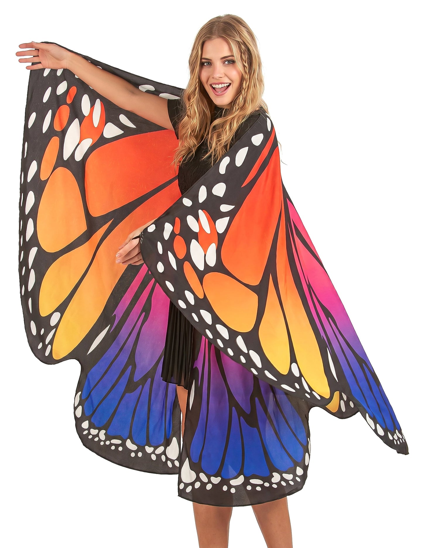 Alas de mariposa multicolores adultas