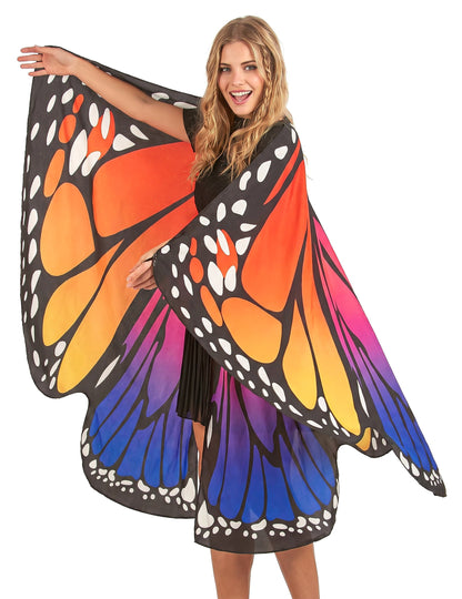 Alas de mariposa multicolores adultas