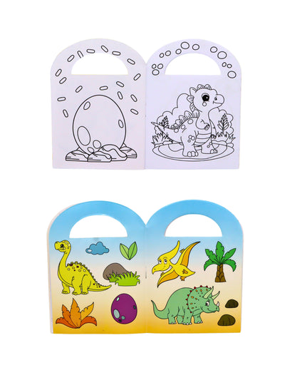Álbum de colorear con pegatinas de dinosaurios