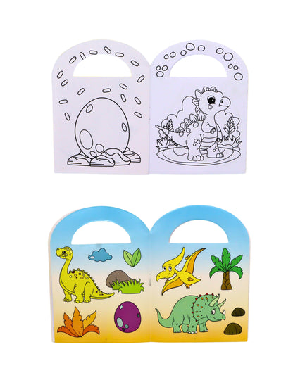 Álbum de colorear con pegatinas de dinosaurios