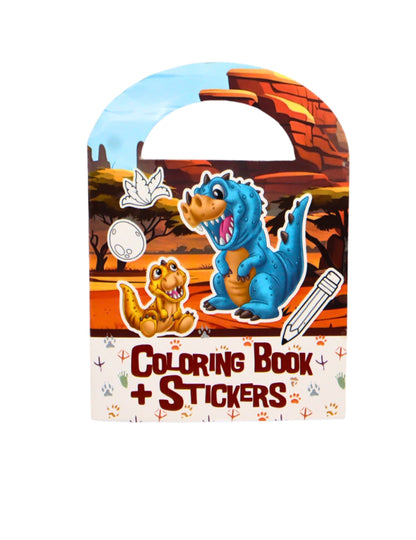 Álbum de colorear con pegatinas de dinosaurios