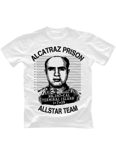 T-shirt Alcatraz Prison Wear Allstar Team pour homme blanc et noir