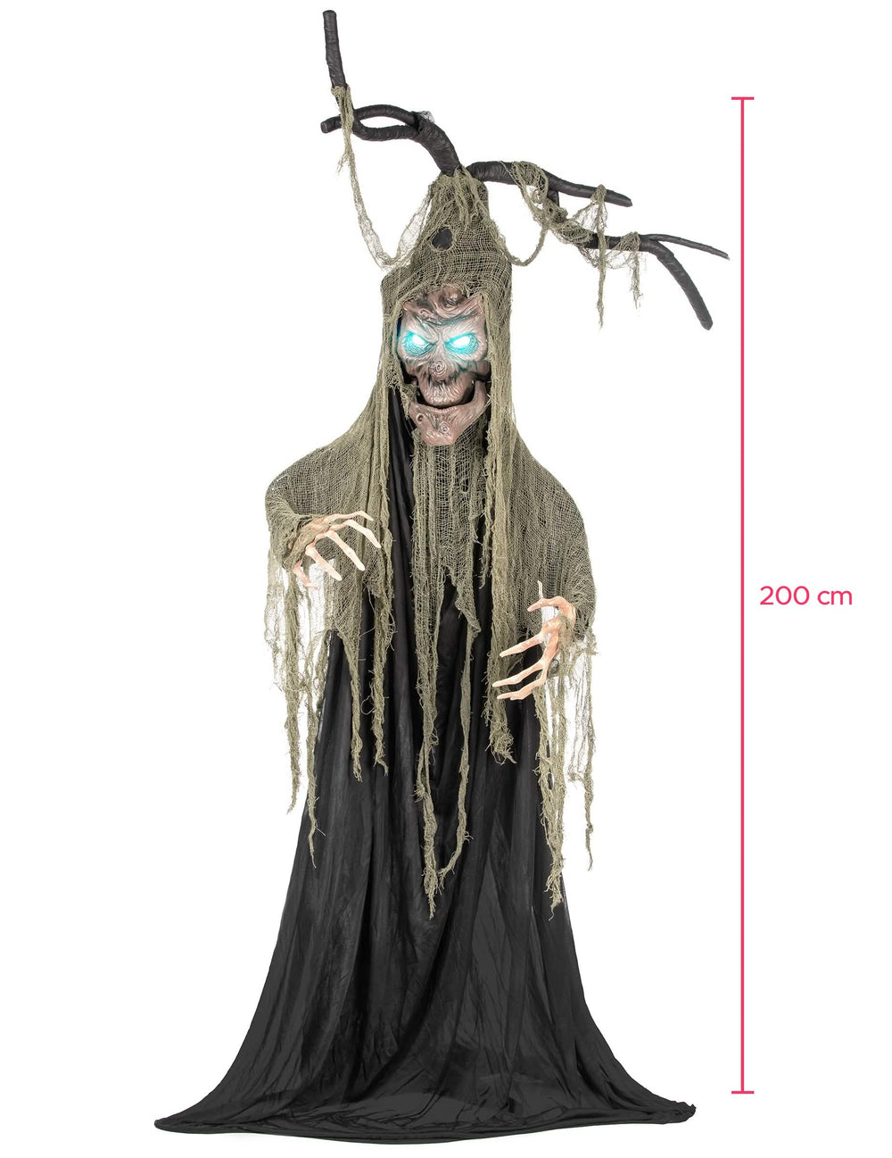 Indicación de la altura del Árbol embrujado articulado luminoso y sonoro halloween